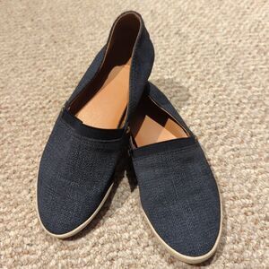 Frye Melanie Canvas Flats Loafers Womens 5.5M Blue Slip On Shoes